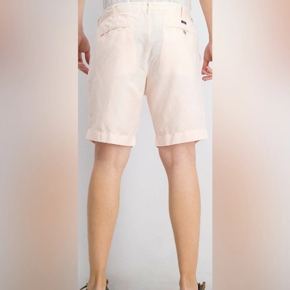 Faherty Malibu Short Mens 33 Summer Pink Linen Cotton Golf Casual